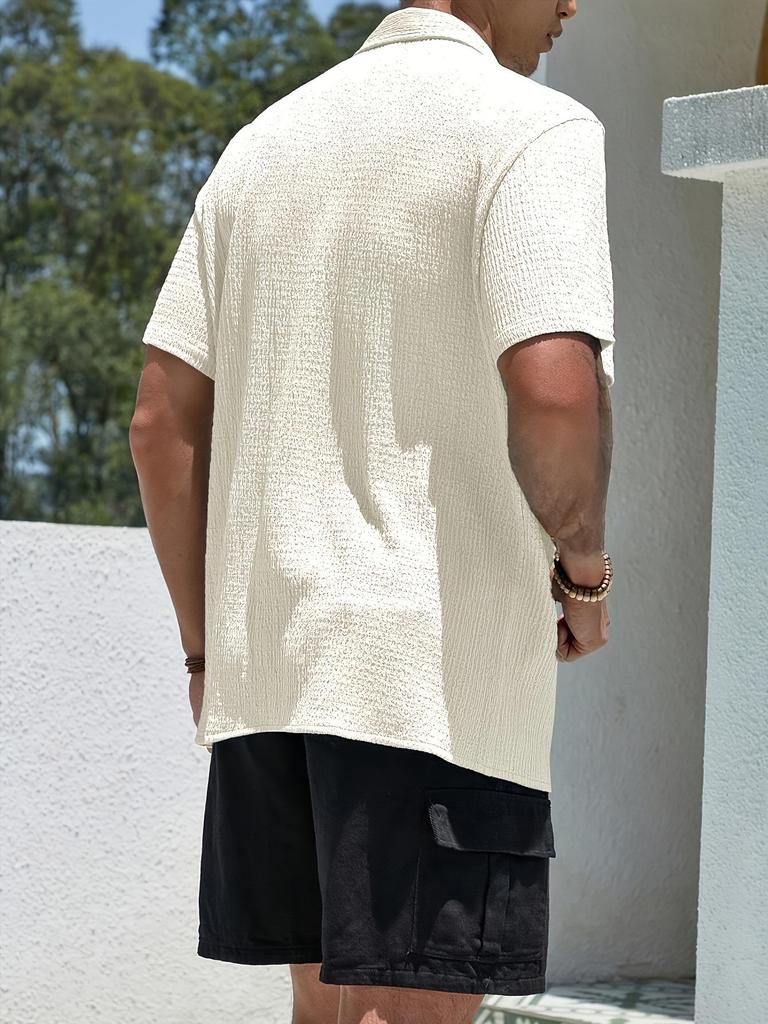 Men's Summer Solid Color Short Sleeve Shirt