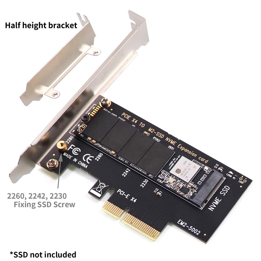 M Key M.2 NVMe SSD to PCI-e 3.0 x4 Adapter Converter Card NVMe to PCIe Adapter