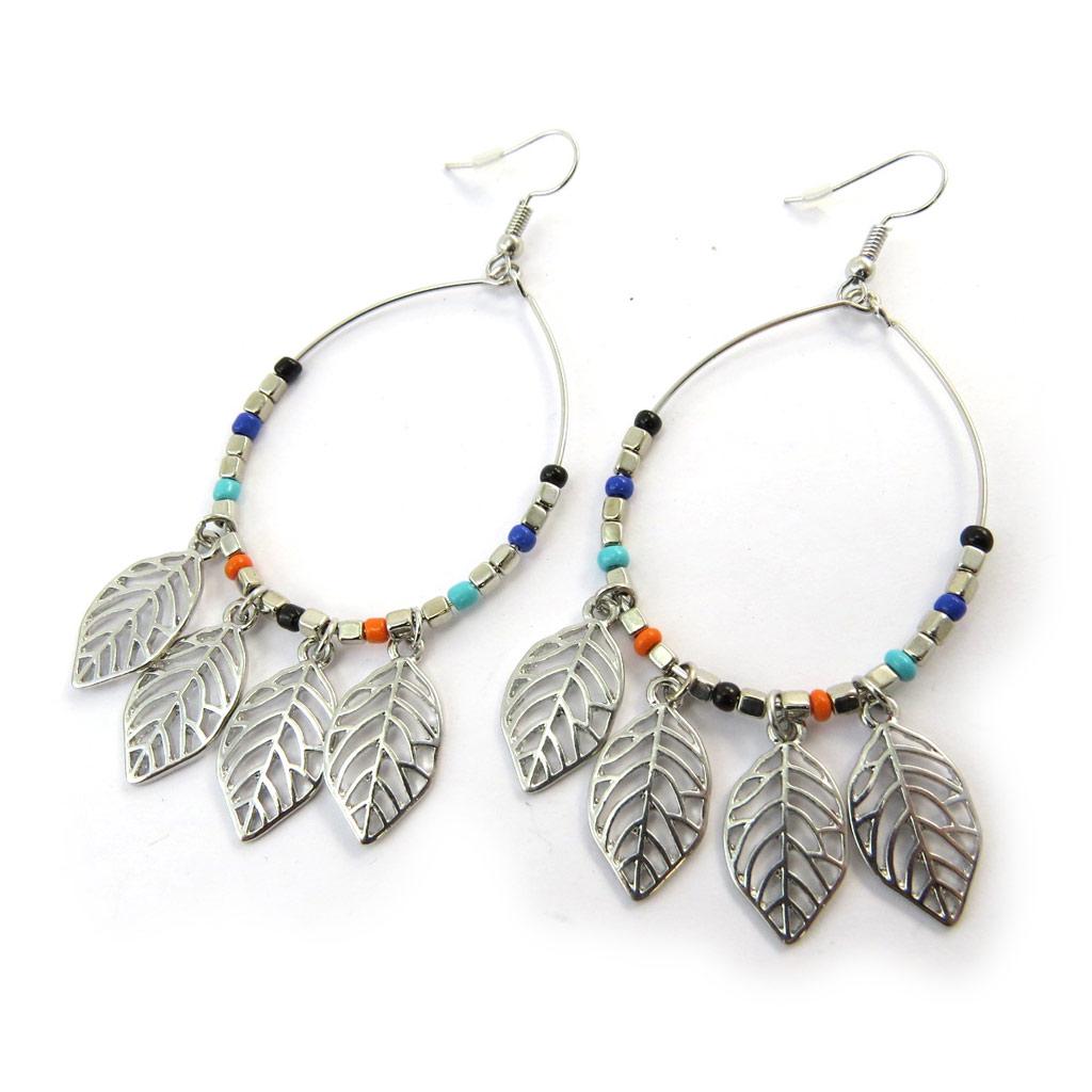 Les Trésors De Lily [N5017] - Cercei Creator 'Navajos' argintiu multicolor