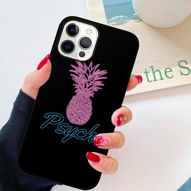 Psych Ananas Handyhülle Rückseite für iPhone 17 Air 16 15 14 13 11 12 Pro Max PlusS Hülle Coque