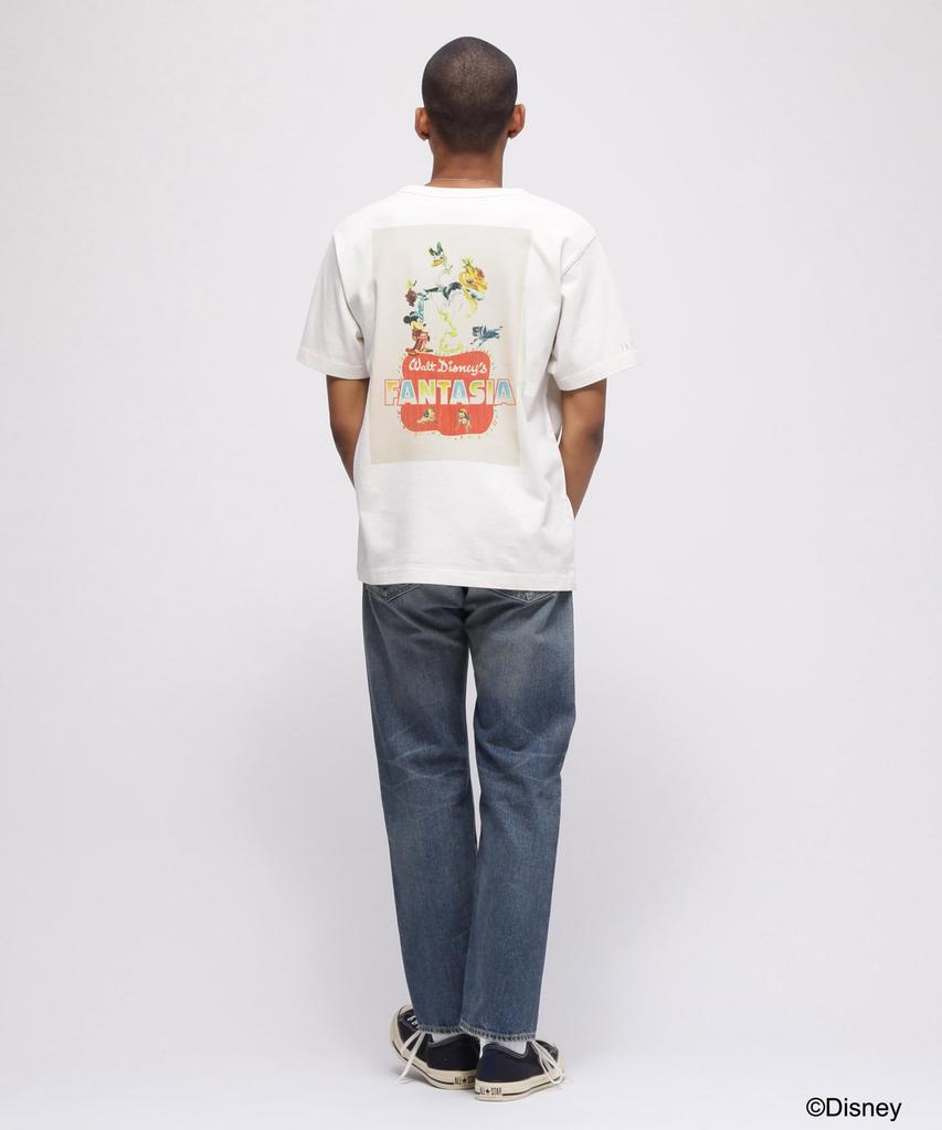 AVIREX Collection FANTASIA MICKEY MOUSE FILM POSTER Size T-SHIRT, Men's, L, 033, Off-White, 783-5234020