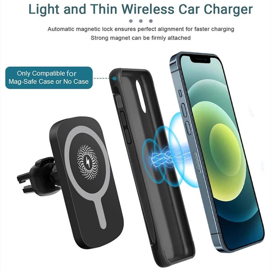 15W Magnetic Wireless Charger Air Vent Mount Car Bracket For iPhone 12 12Pro Max