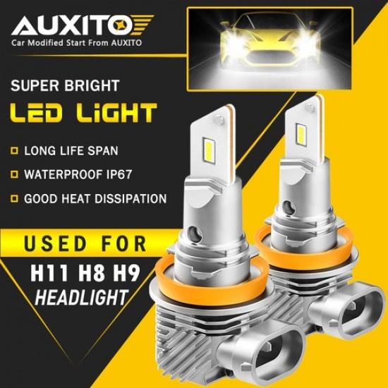 AUXITO H11 H8 LED Headlight Kit High/ Low Beam Bulb Super Bright 30000LM Q10 EXV