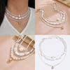 Pearl Shell Multilayer Necklace With Handmade Design For Women