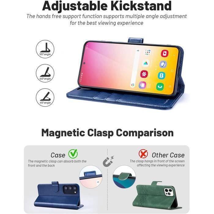 Protective Case - BOOLING - for Samsung Galaxy S24 FE - Navy Blue PU Leather - Shockproof - Anti-Scratch