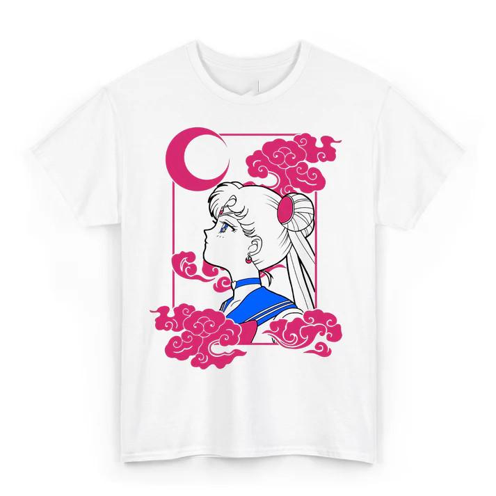 Аниме Сейлор Мун - Футболка Сейлор Мун с Облаками, Размеры S-5XL, Подарок Для Друзей, Унисекс Футболка XXXXL