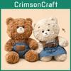 Cartoon Embroidered Cute Denim Overalls Teddy Bear Plush Toy For Children Gift