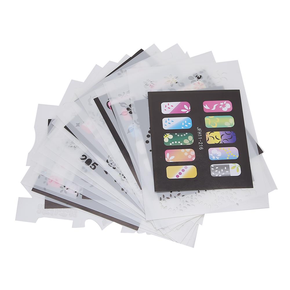 

20 шт. трафарет для печати на ногтях, многоразовые наклейки для ногтей, инструмент для маникюра своими руками