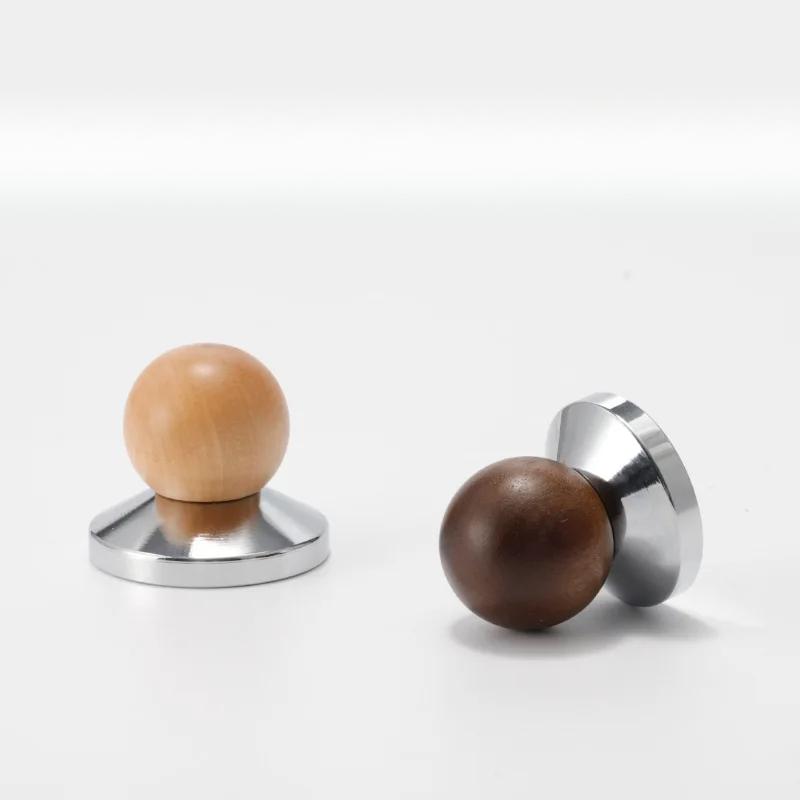 51/53/58mm Coffee Tamper Coffee Distributor Walnut Mini Tamper Espresso 58 Filling Hammer Coffee Accessories