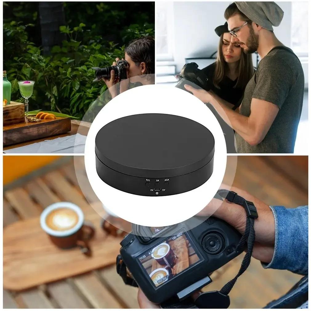 3 Speed Electric Rotating Display Stand 360 Degree Jewelry Turntable Rotating Base Rotary Table for Photography Video Shoot Prop