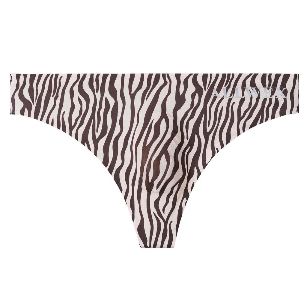 Men's Leopard Print Seamless Low Waist Ice Silk Thong - Quick-Dry, Breathable Sports Briefs