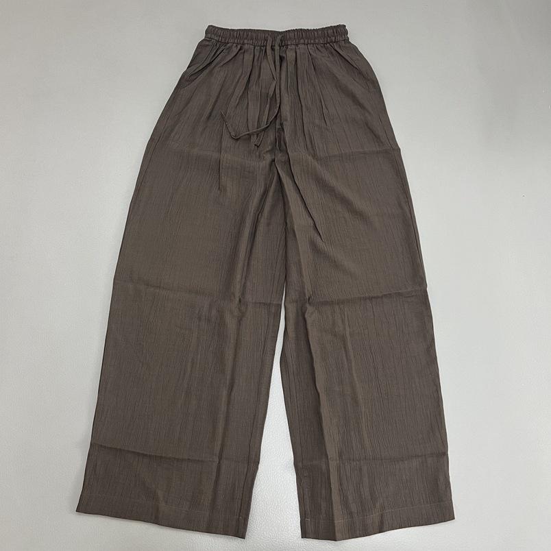 

Women s Wide-Leg Elastic Waist Drawstring Pants - Versatile, Casual, Slimming, Loose-Fit for Spring Large