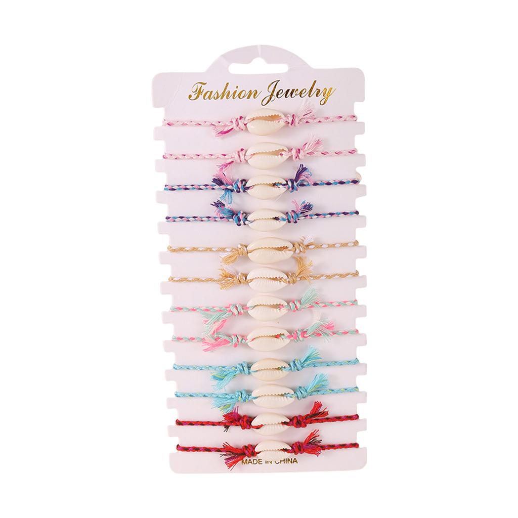 Set of 12 Unique Handmade Bracelet Soft Bracelet Fashion Wristband Woven Bracelet Alloy Texture for Various Occasions