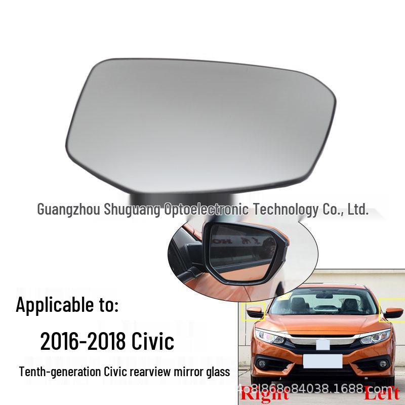 Heated Rearview Mirror Lens for 2016-2018 Honda Civic (10th Gen)