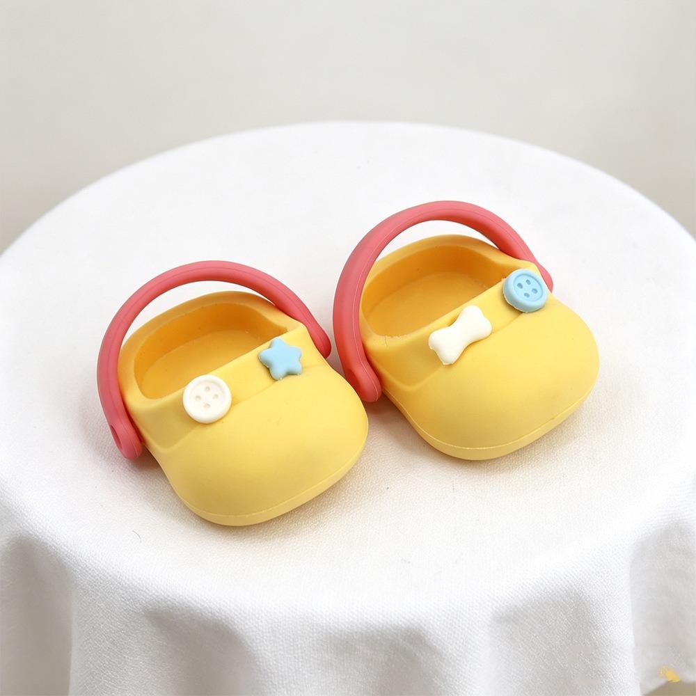 1 Pair Mini Silicone Mini Slippers Simulation Cotton Doll Slippers Dollhouse Miniature жёлтый
