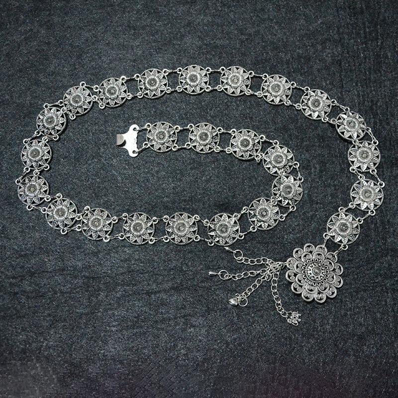 Meier Waist chain - new european and american style - vintage metal textured chain 105cm