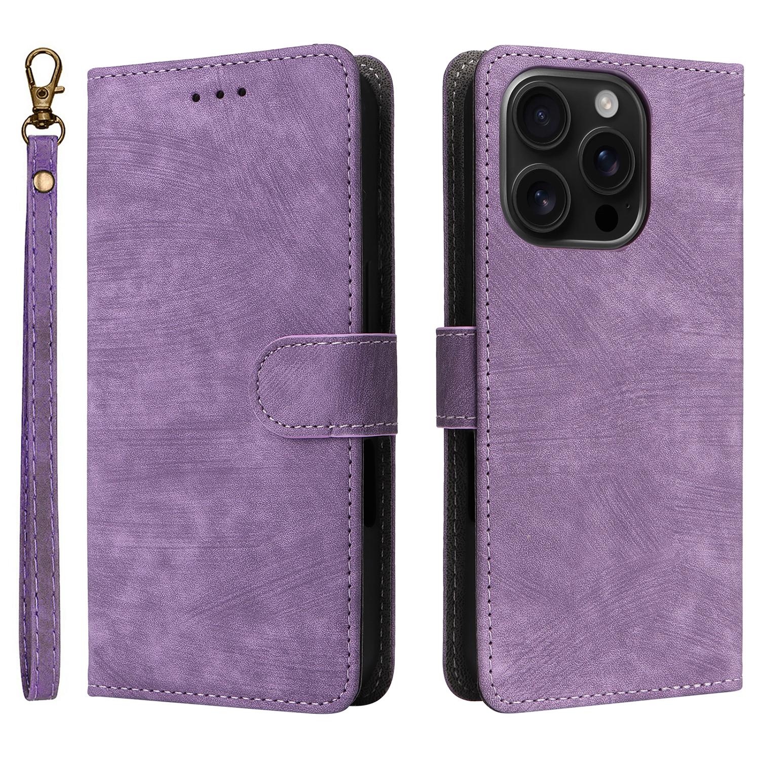 

For iPhone 16 Pro Wallet Case RFID Blocking PU Leather Cover Stand View D