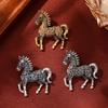 Classic Rhinestone Horse Brooches For Women Zodiac Animal Lapel Pins Casual Party Accessories New Year Gifts Friends