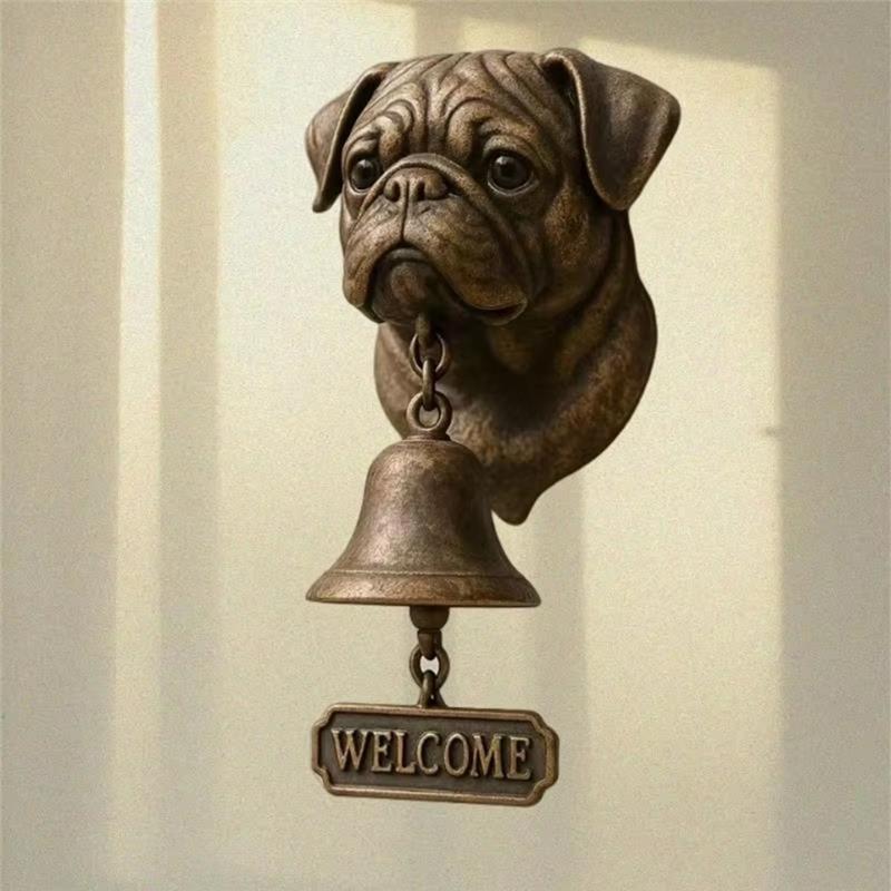 Metal Halloween Witch Dog Bell, Wall Mount For Home Entrance Welcome Doorbell Vintage Decor