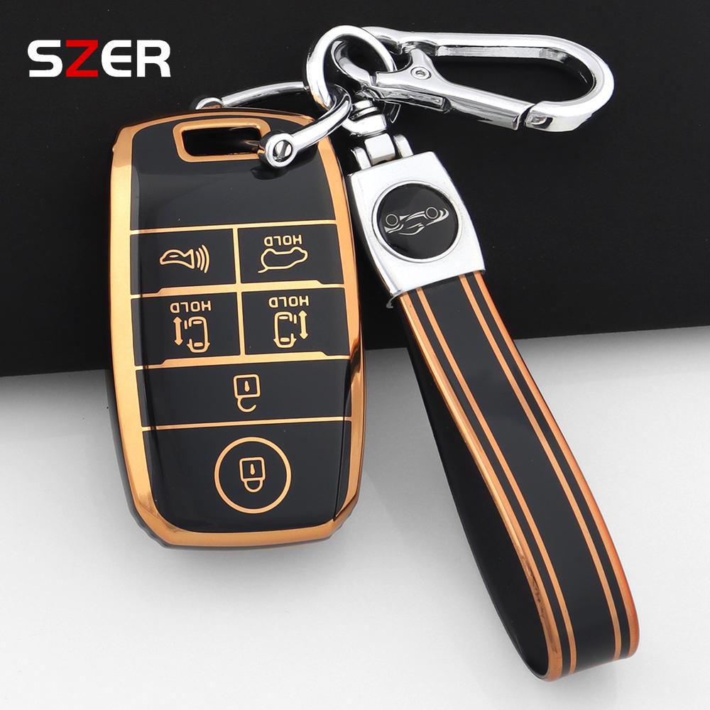 6 Button New Tpu Car Smart Key Case Shell Fob Holder Keychain Protector For Kia Sedona Grand Carnival Sorento L580 Accessories