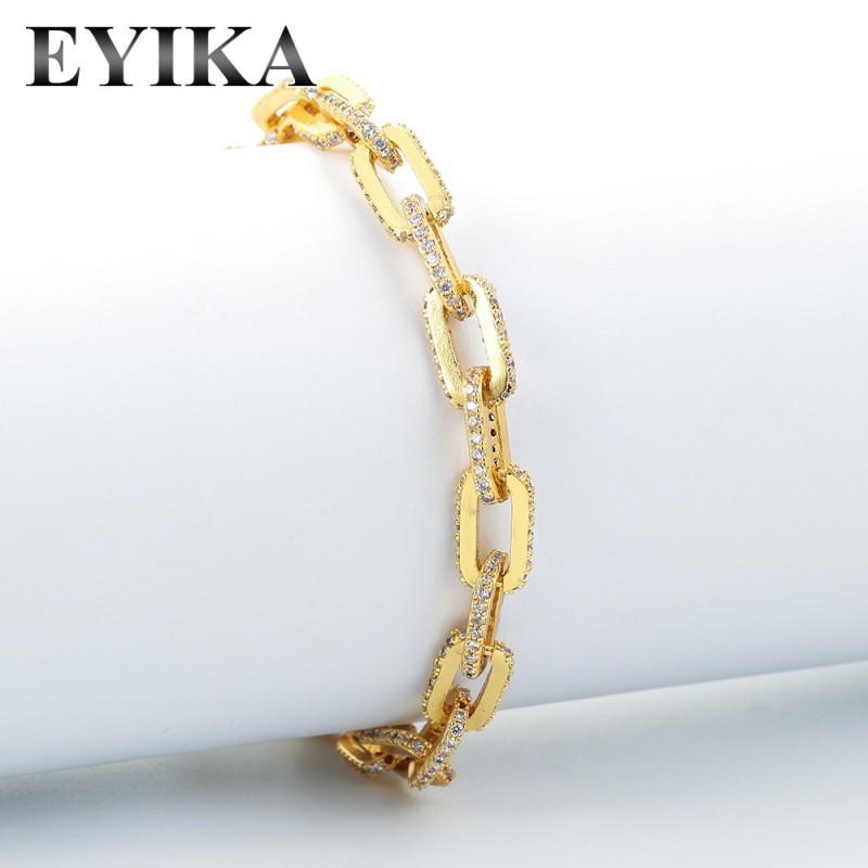Geometric Star Crystal Zircon Chunky Chain Bracelet Set Men Women 6-Piece Fashion Jewelry Gift