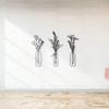 3 Piece Floral Metal Wall Art Minimalist Modern Home Decor