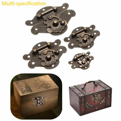 2Sets Hinge Concealed Box Buckle Antique Retro Wooden Box Lock Zinc Alloy Vintage Buckle Decorative Latch Jewelry Padlock