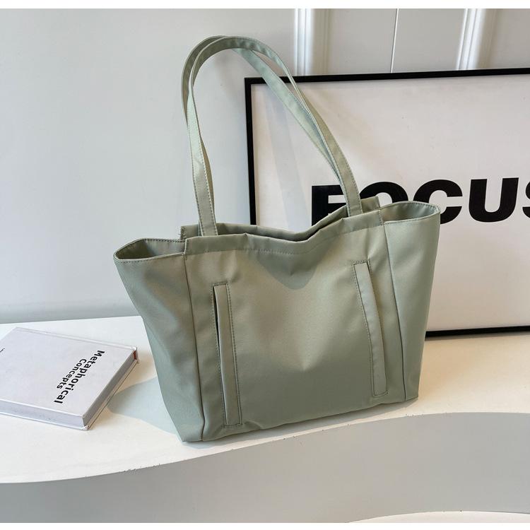 Casual Large-Capacity Bag Women'S Summer Fashion Simple Canvas Bag Commuter Shoulder Tote Bag Shopping Bag