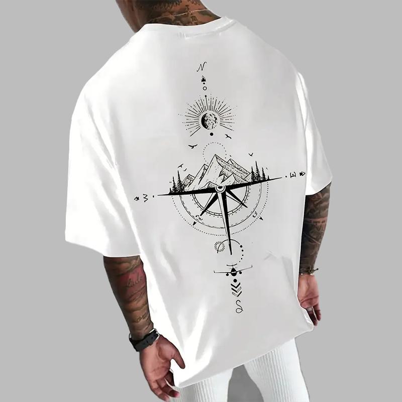 Nové letní pánské módní tričko Osobnost Horské pásmo Potisk Pánské tričko Top