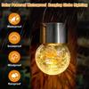 Waterproof Outdoor Hanging Cracked Glass Solar LED Decorative Ball White Light Yard Tree Solar Powered Globe Light Lantern Light
