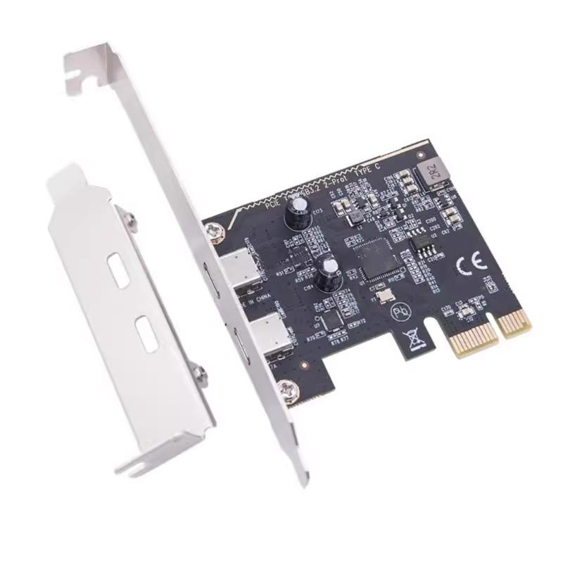

PCIE To USB 3.2 GEN1 5Gbps Adapter Card PCIE To Double Type C Expansion Data Transfer ASM1042 Chip for Desktop PC 1