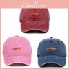 Fox Embroidered Cotton Baseball Hat With Curved Brim For Trendy Outdoor Outfits