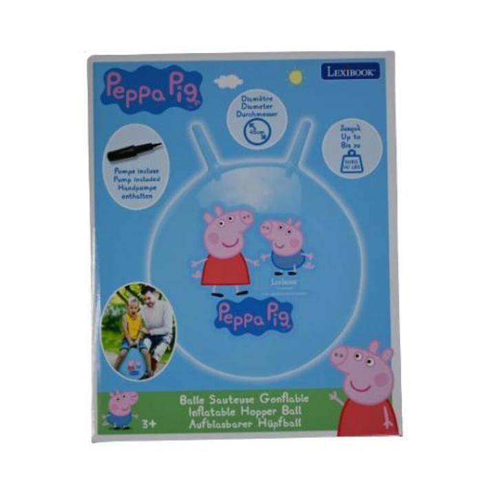 Balle sauteuse Gonflable - Lexibook - Peppa Pig - Pompe Manuelle Incluse - Plastique sécurisé et résistant - Bleu