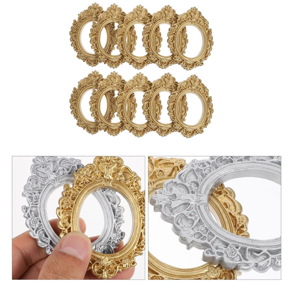 12 Pcs Photo Frame Attractive Phone Case DIY Crafts Mini Resin Baroque Ornaments Jewelry Making Material Frames Vintage Prop