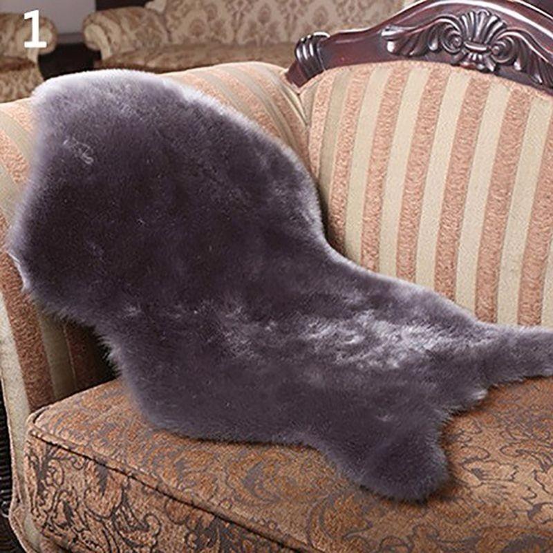 Artificial Sheepskin Hairy Carpet for Living Room Bedroom Rugs Skin Fur Plain Fluffy Area Rugs Washable Bedroom Faux Mat