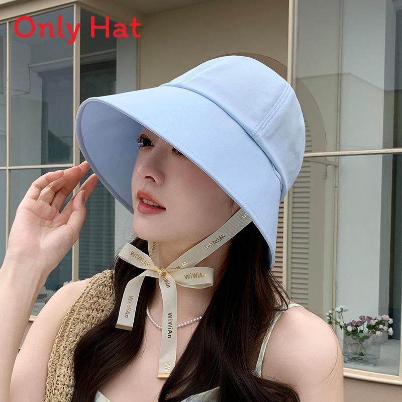 Summer Womens Wide Brim Sun Hat With Adjustable Ties For Face Sun Protection Casual Style
