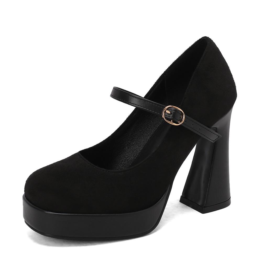 

Модные Новые Женские Туфли на Платформе, Высокий Устойчивый Каблук, Круглый Носок, Свадебные Туфли для Вечеринки, Ремешок на Щиколотке, Женские Танцевальные Туфли 2025 Весна Новинка 35