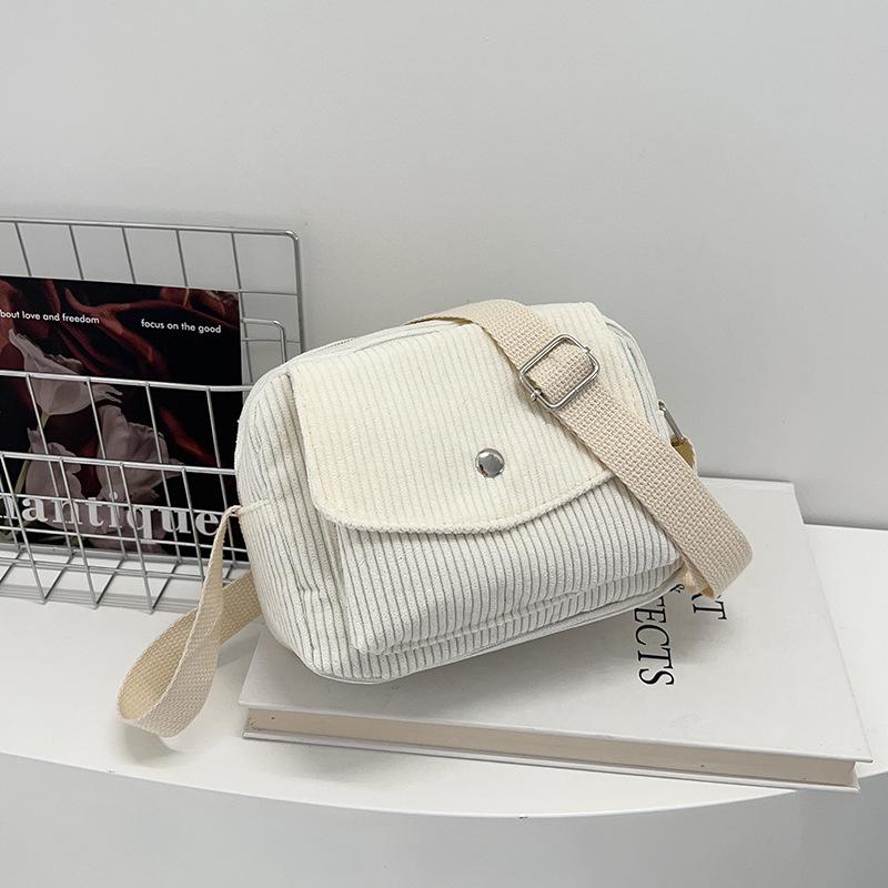 Women Corduroy Crossbody Shoulder Small Square Bag Casual Fashion Daily Handbag