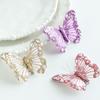 6pcs Glitter Christmas Artificial Butterfly Sparkling Fabric Plastic Xmas Tree Decorations Colorful with Clip