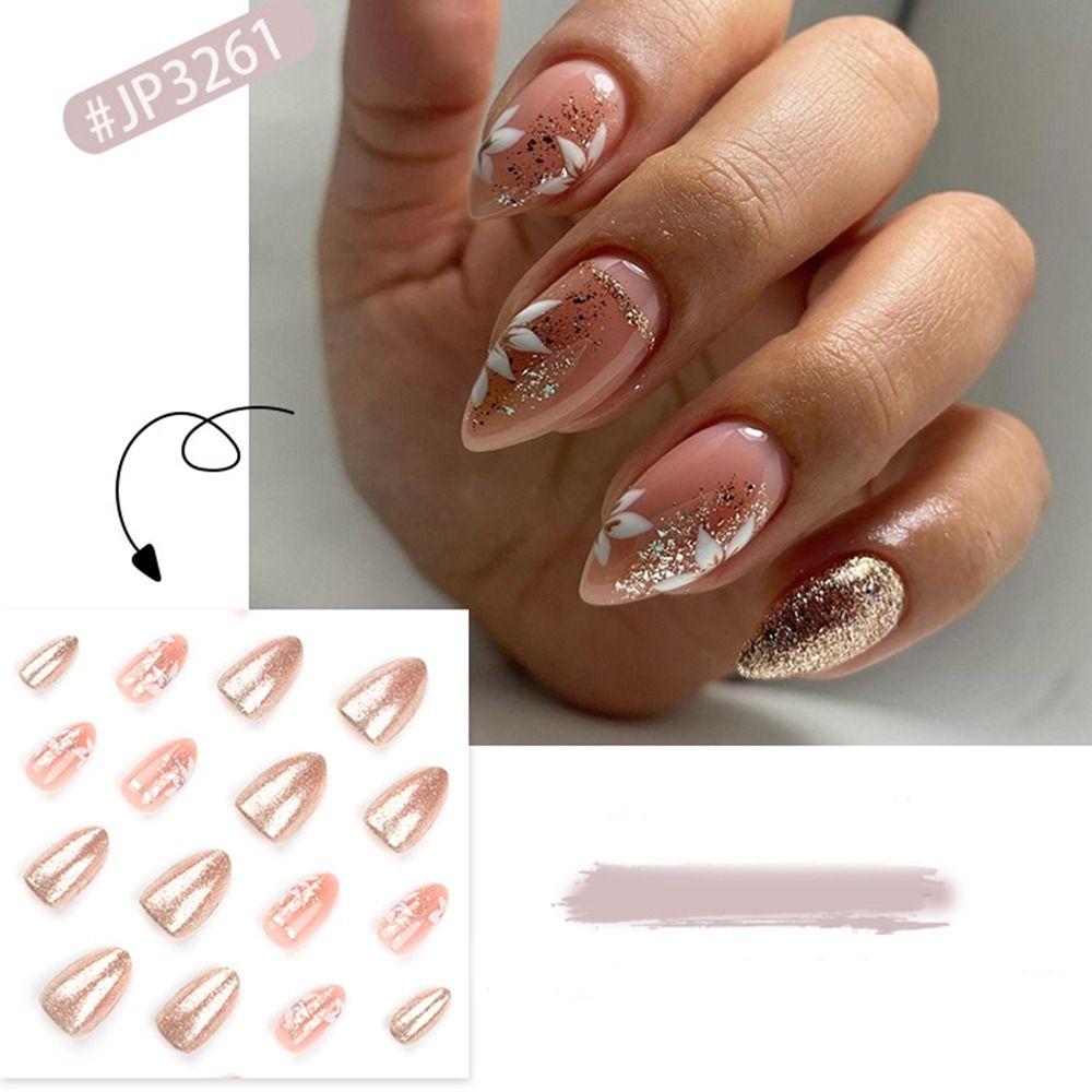 Unghii Elegante False French Press pe Unghii Manichiură Unghii False Femei