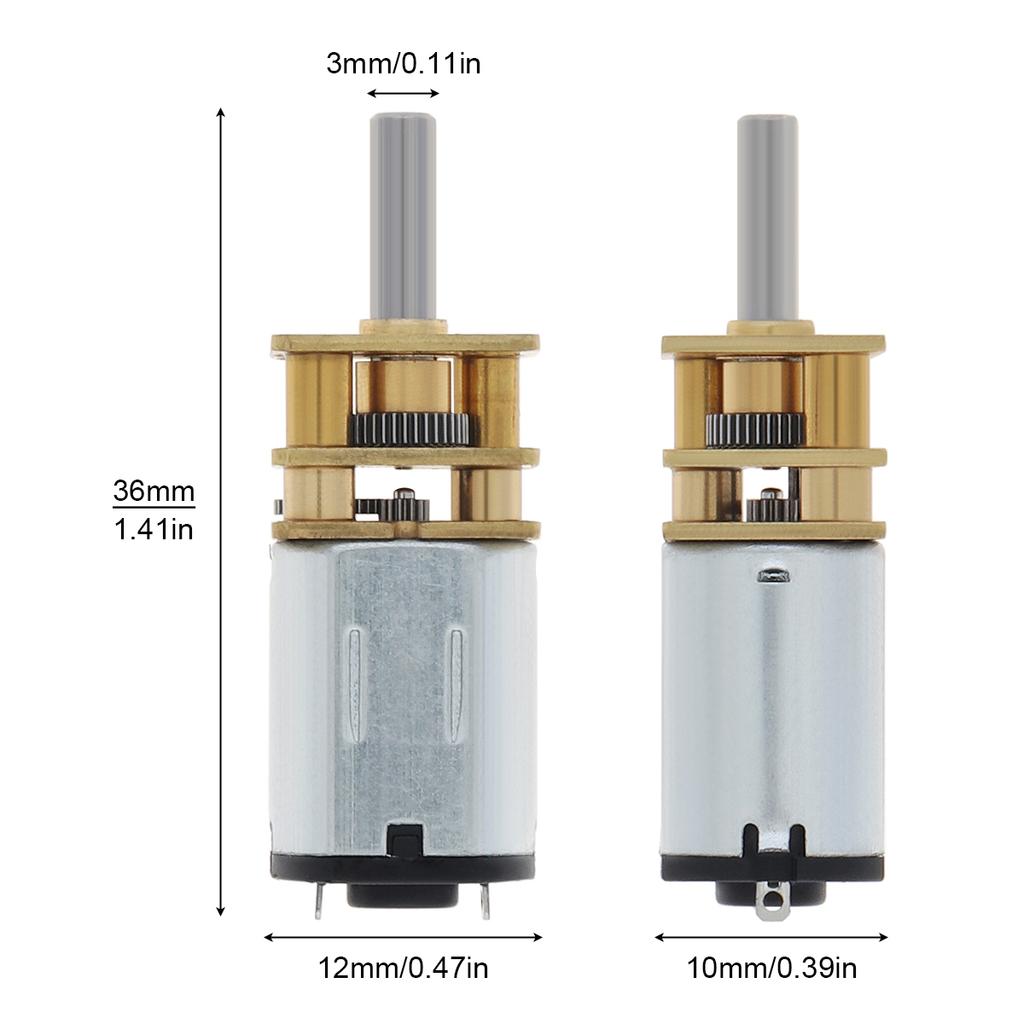 N20 Mini Micro Metal Gear Motor DC 3V with Gear Wheel DC Motors 15/30/50/60/100/200/300/500/1000RPM