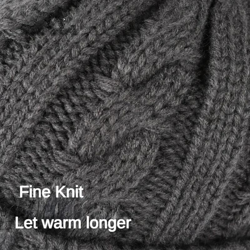 Big Size 65cm Keep Warm Beanies for Men Outdoor Short Brim Duck Tongue Cap Winter Plush Thick Fried Dough Twists Knitting Hat