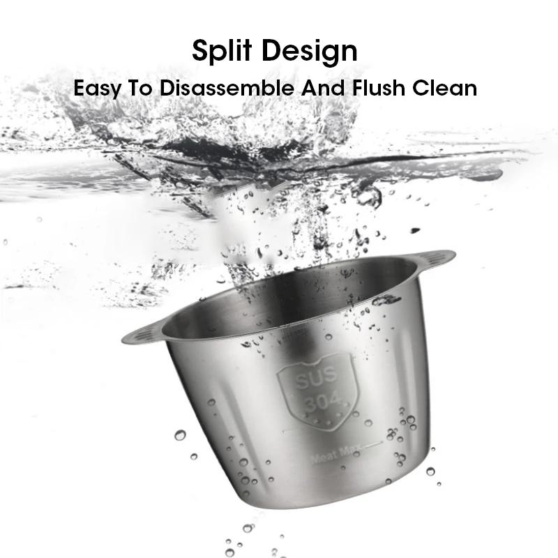 Elektrischer Fleischwolf, 5 l, Edelstahl-Zerkleinerer, Küchenmaschine, Knoblauch-Schlamm-Maker, Mixer, große Kapazität, Küchenutensilien