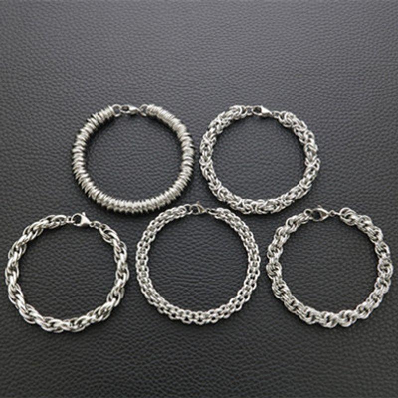 

Style European and American Style Hand-Woven Retro Coarse Corn Twist Titanium Steel Men s and Women s Bracelet Dragon Bone Chain Snake Bones Chain Type A, 8 mm Thick and 17cm Long