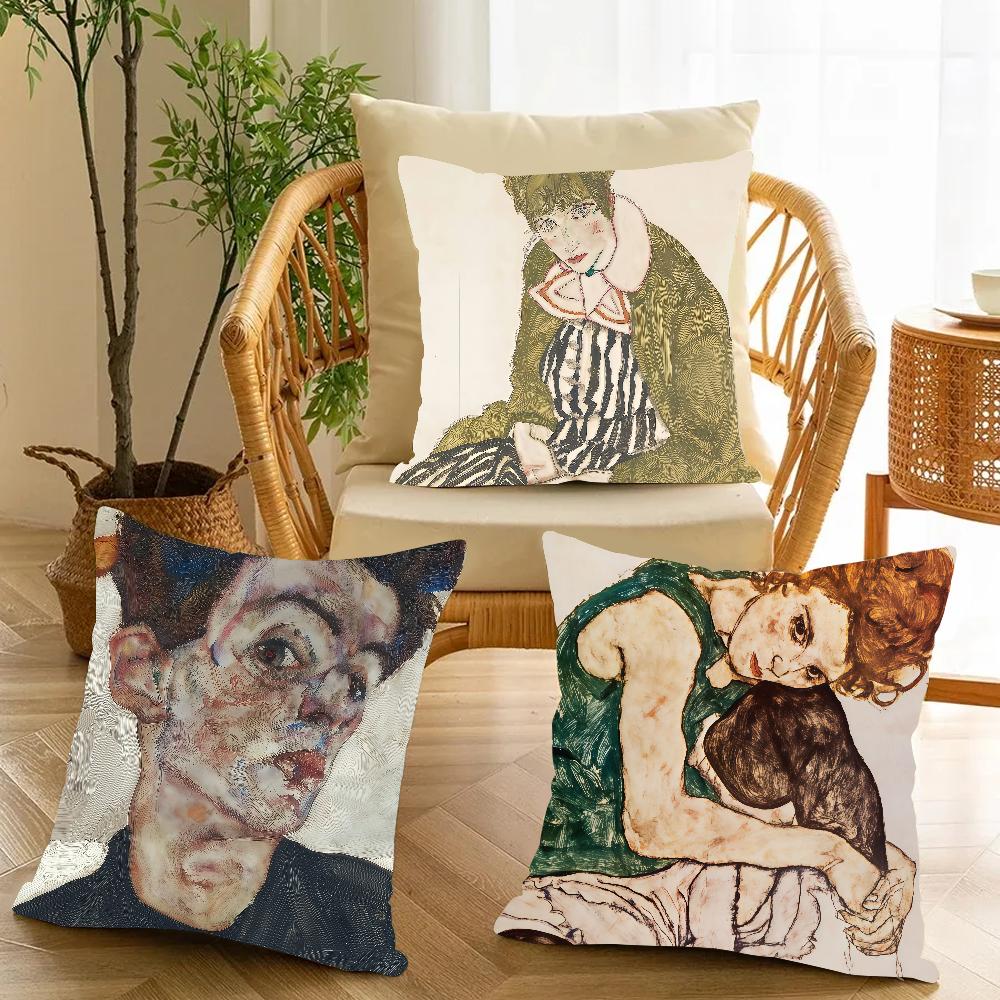 Art Egon S-schiele Pillow Case Applicable Space For Guest Rooms Interiors Cars Office House Decoration