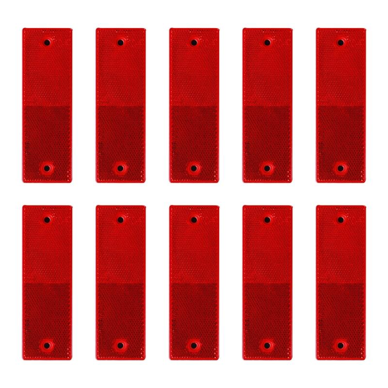 

10 Pcs Custom Car Stickers DIY Kit Luminous Night Reflective Scooter Rectangle Cool Decal Logo Reflective Styling 1