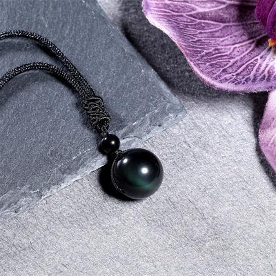 Collar Ojo de Tigre Natural Amatista Piedra Volcánica Collar Colgante Piedra de Bendición de la Suerte Colgante Collar para Hombre