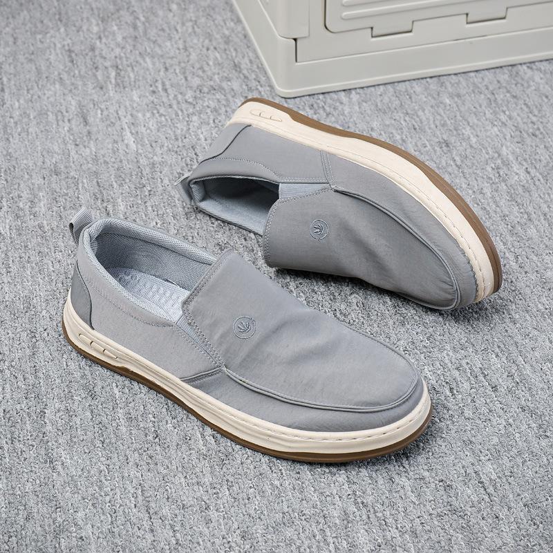 Autumn High-End Canvas Shoes Cloth Shoes Ultra-Light Men'S Shoes Soft Sole Soft Surface Shoes One Pedal Lazy Breathable Men'S Shoes