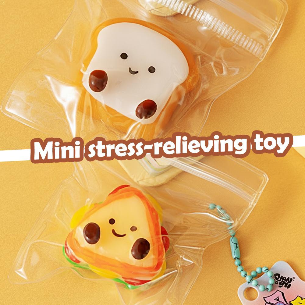 Kawaii Sandwich Dumpling Toy Soft Stress Relief Fidget Toys for Kids Adults Cute Food Play Simulation Toy