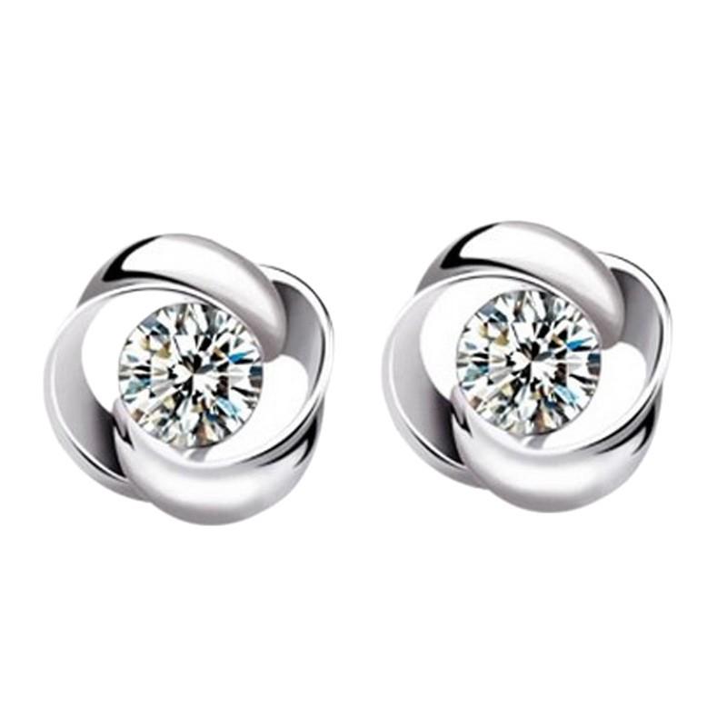 Korean Crystal Ear Cuff Stud Earrings - Women's Fashion Jewelry Valentine's Day Gift